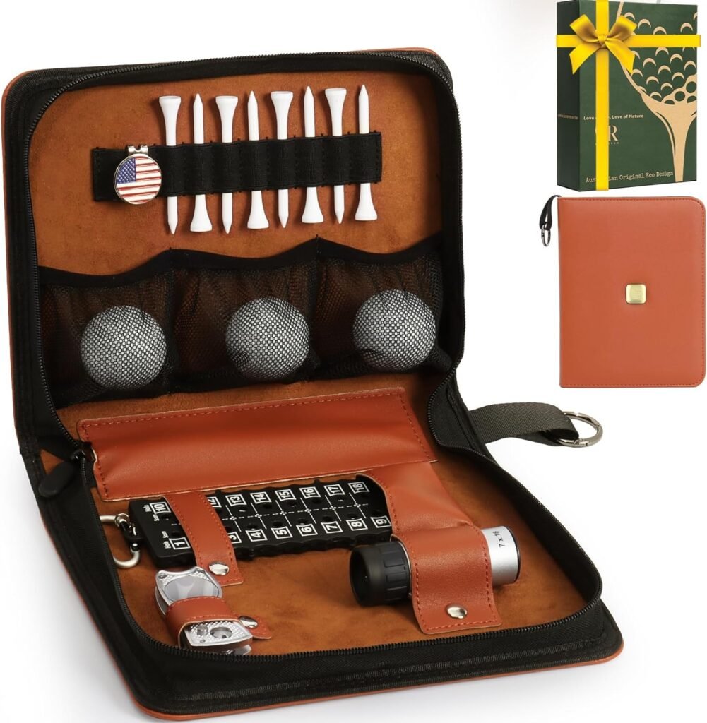 GLORIEROO Golf Gifts for Men Father, Golf Accessories Set with Hi-End Case, Golf Balls, Golf Tees, Golf Ball Clamp, Golf Divot Tool, Golf Scorer, Rangefinder, etc GLORIEROO Golf Gifts for Men Father, Golf Accessories Set with Hi-End Case, Golf Balls, Golf Tees, Golf Ball Clamp, Golf Divot Tool, Golf Scorer, Rangefinder, etc