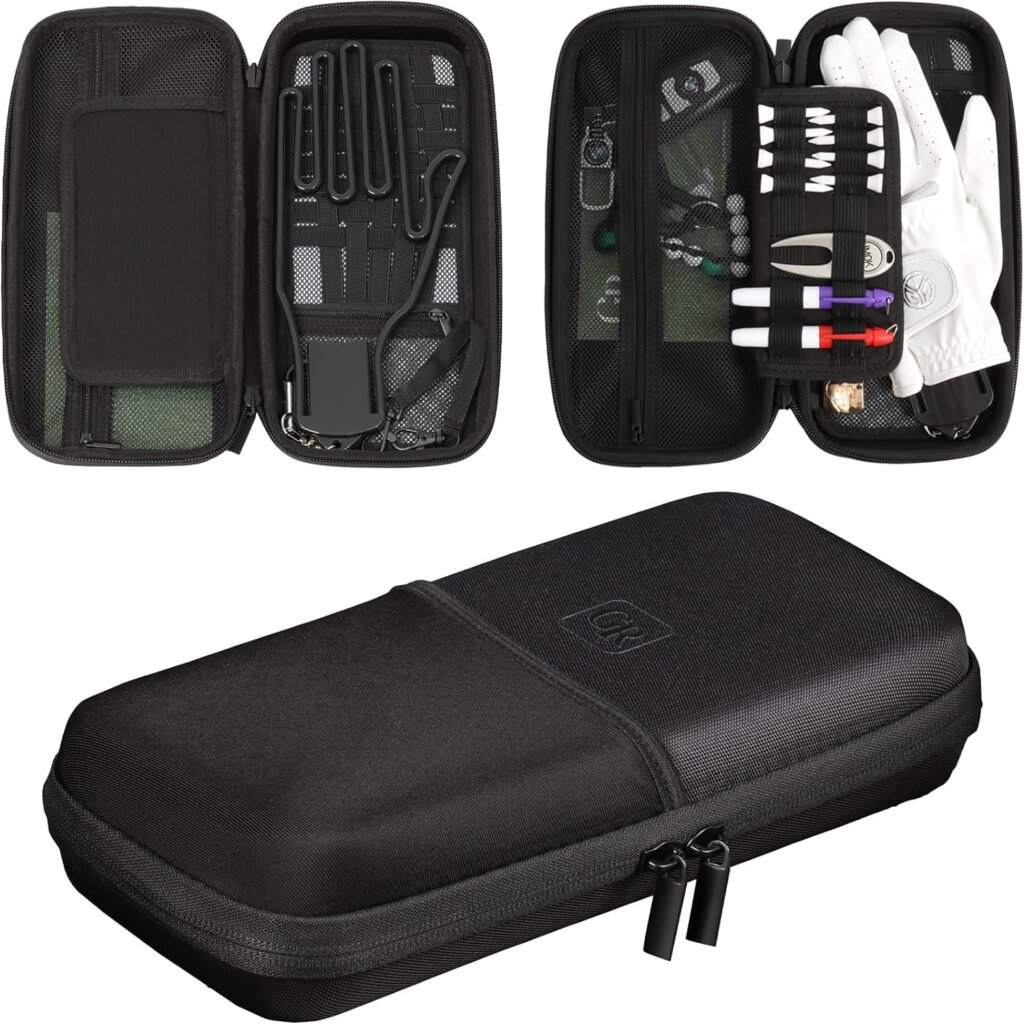 GLORIEROO Golf Gloves Holder Case with Gloves Holder for Golf Bag Accessories, Golf Storage Organizer for Tees, Divot Tool, Ball Markers, Golf Gifts for Men Father(Black) GLORIEROO Golf Gloves Holder Case with Gloves Holder for Golf Bag Accessories, Golf Storage Organizer for Tees, Divot Tool, Ball Markers, Golf Gifts for Men Father(Black)