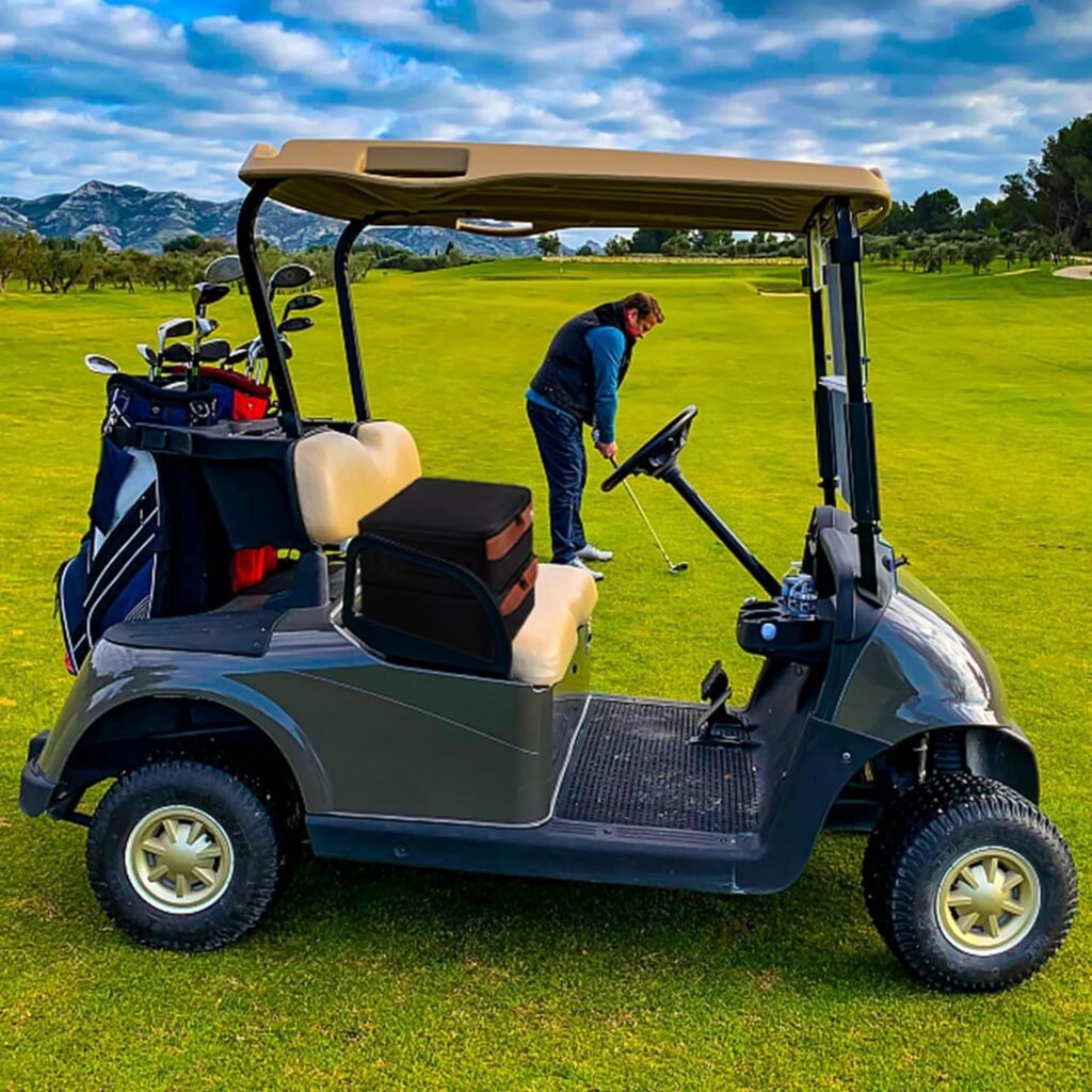 Necoka 2 Layer Golf Trunk Organizer, Golf Gifts for Men Husband Golfers with Separate Detachable Compartment for 2 Pair Shoes, Sturdy Golf Trunk Storage All Stuff Balls Tees Gloves Clothes for Clubs